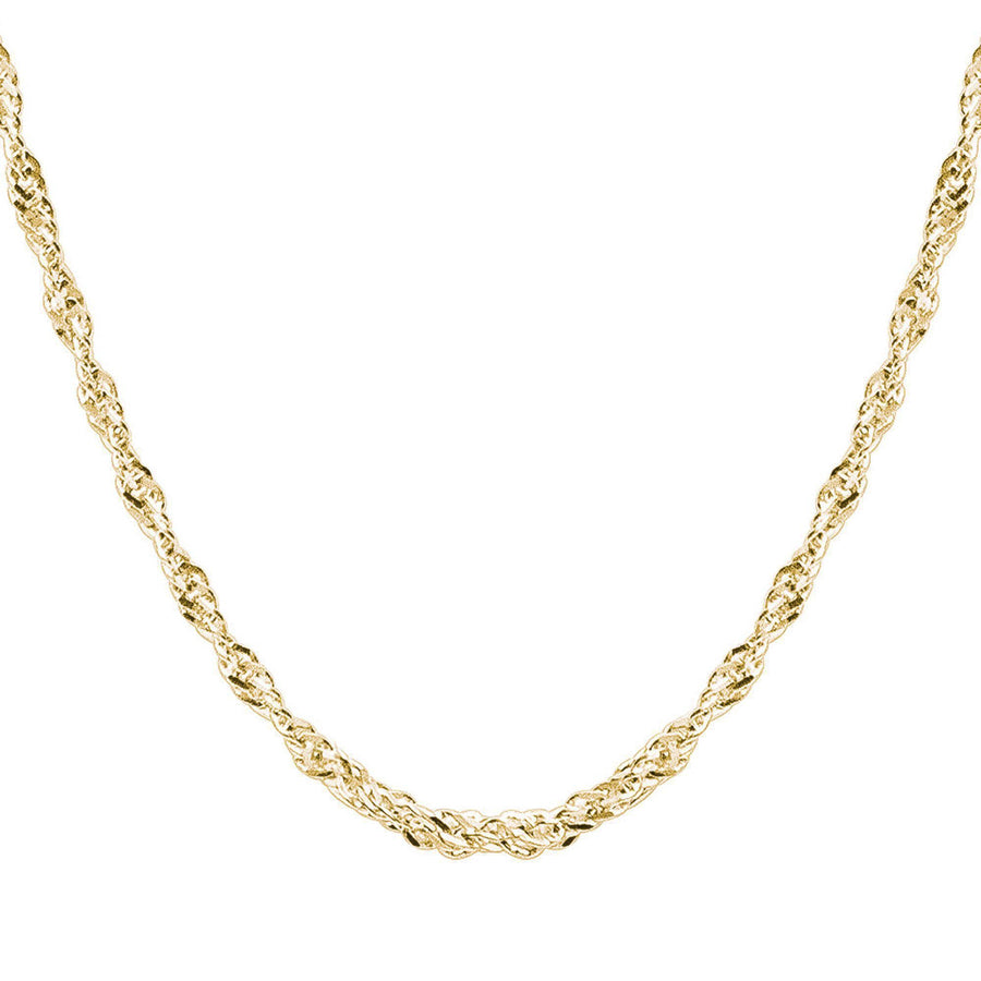 10KT Gold Singapore Super Twisted Chain 008 Bijoux Signé Luxo 