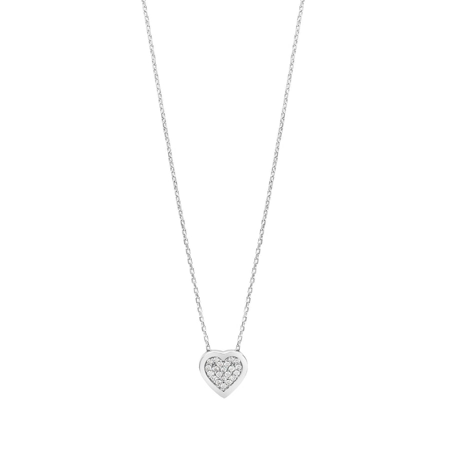 10KT Gold Single Heart Necklace 002 Necklace Bijoux Signé Luxo White 