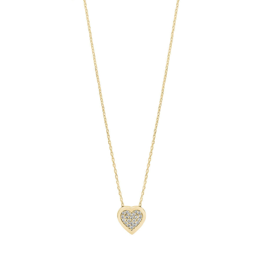 10KT Gold Single Heart Necklace 002 Necklace Bijoux Signé Luxo Yellow 