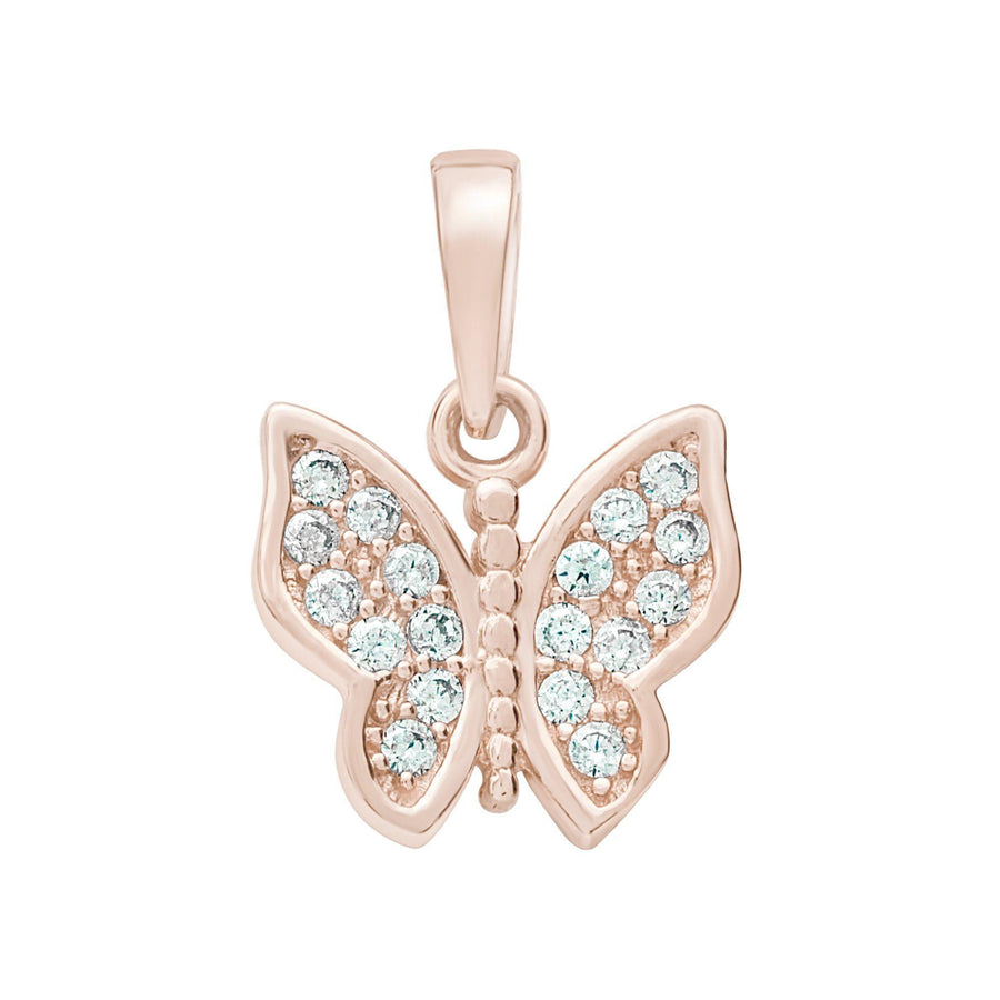 10KT Gold Small Butterfly Pendant 021 Pendant Bijoux Signé Luxo Rose Gold 
