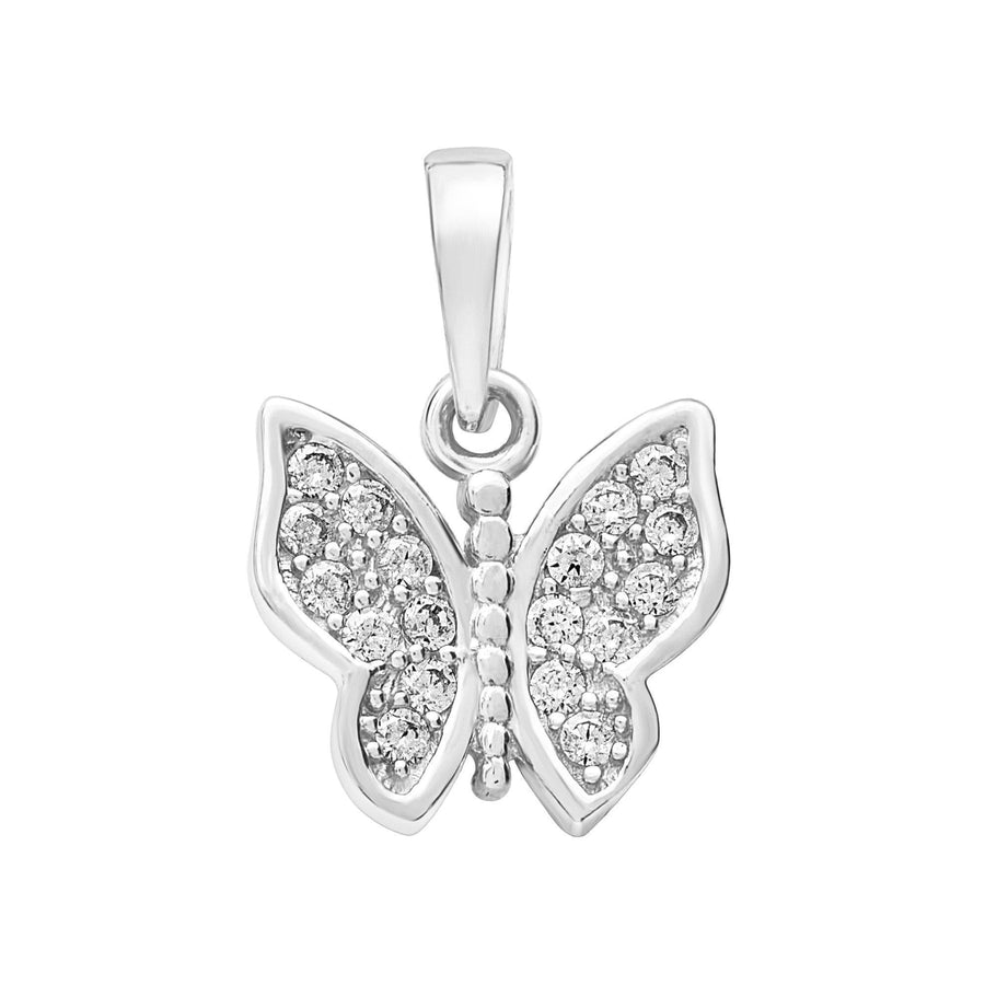 10KT Gold Small Butterfly Pendant 021 Pendant Bijoux Signé Luxo White 