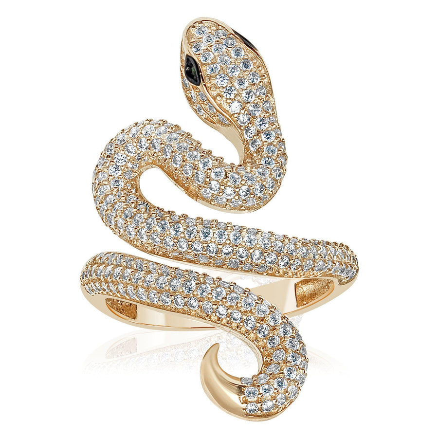 10KT Gold Snake Cubic Ring 072 Ring Bijoux Signé Luxo 5 