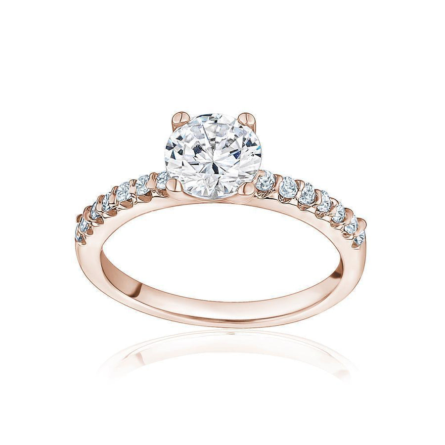 10KT Gold Solitaire Cubic Ring 028 Ring Bijoux Signé Luxo 5 ROSE GOLD 
