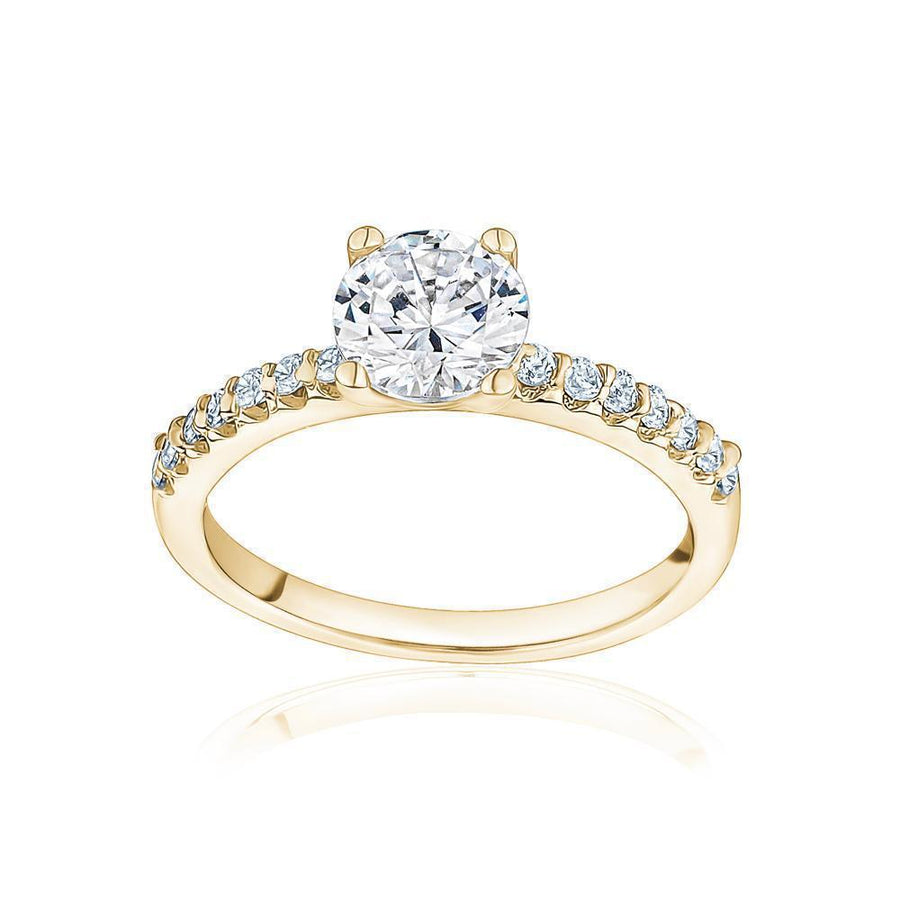 10KT Gold Solitaire Cubic Ring 028 Ring Bijoux Signé Luxo 5 YELLOW GOLD 
