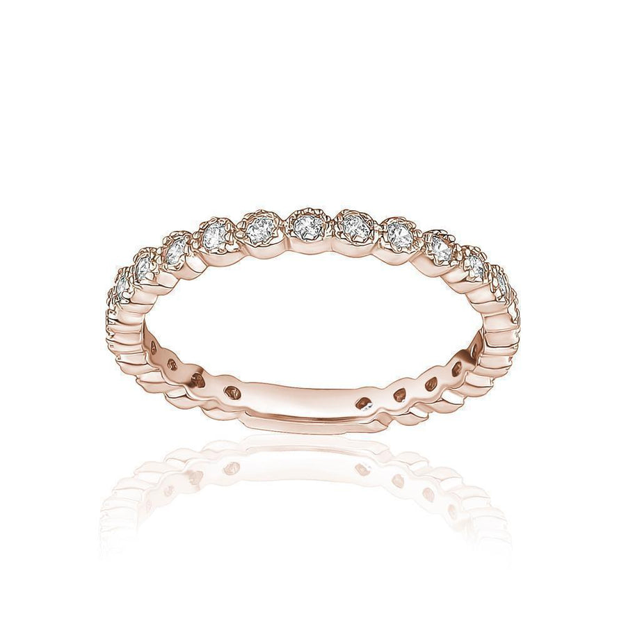 10KT Gold Stackable Cubic Ring 029 Ring Bijoux Signé Luxo 5 ROSE GOLD 