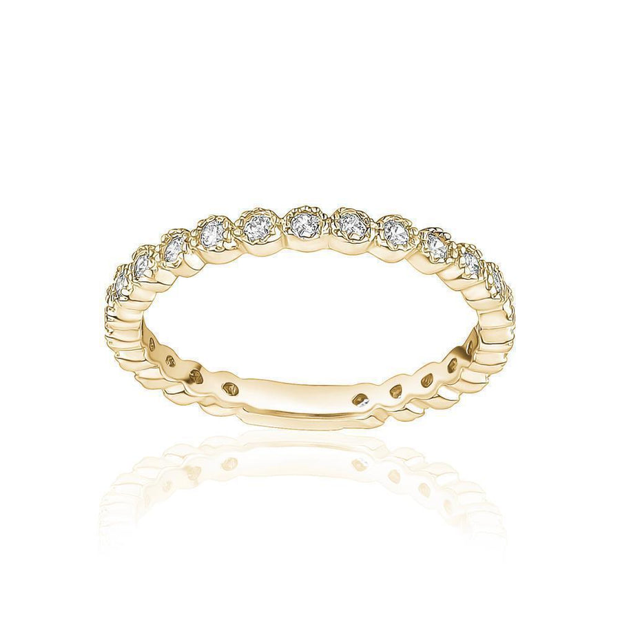 10KT Gold Stackable Cubic Ring 029 Ring Bijoux Signé Luxo 5 YELLOW GOLD 