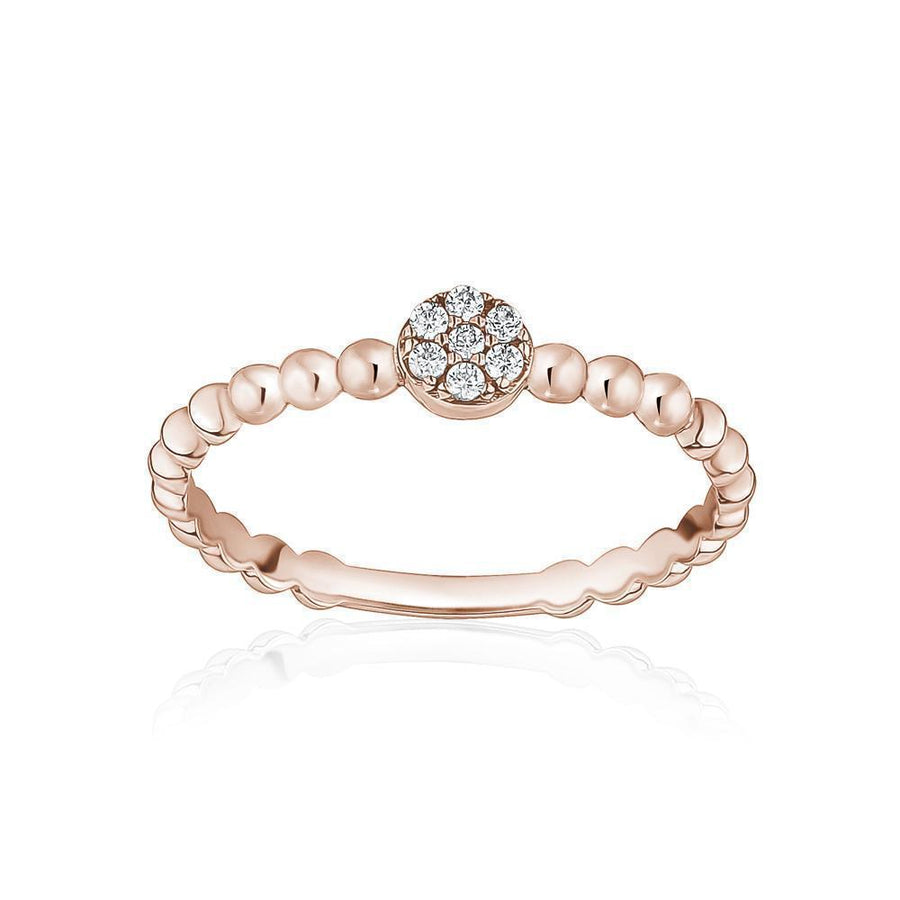 10KT Gold Stackable Halo Ring 014 Ring Bijoux Signé Luxo 5 ROSE GOLD 