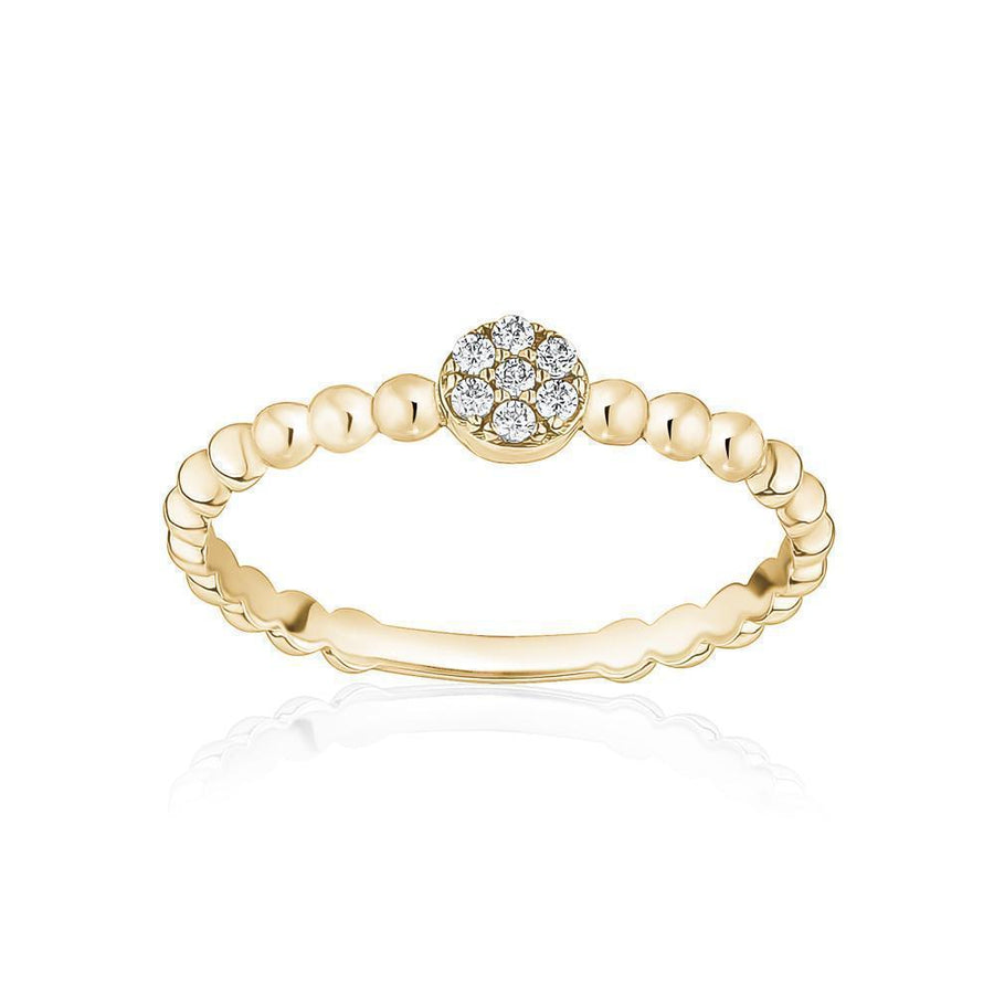 10KT Gold Stackable Halo Ring 014 Ring Bijoux Signé Luxo 5 YELLOW GOLD 