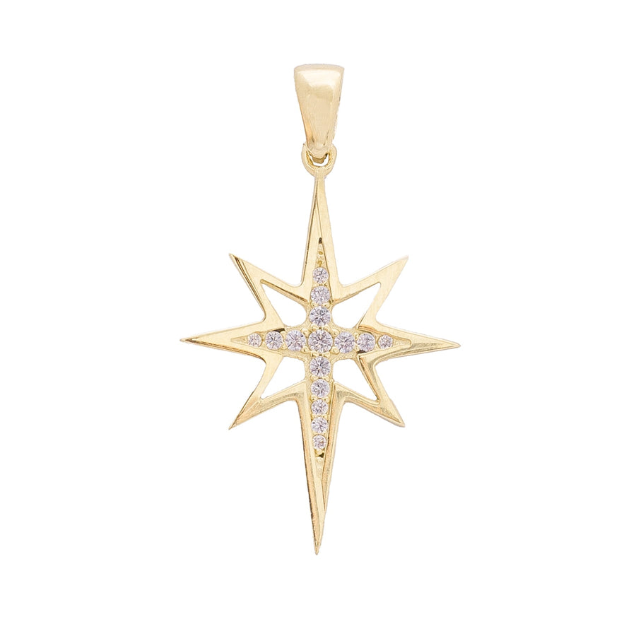 10KT Gold Star Pendant 068 Pendant Bijoux Signé Luxo 