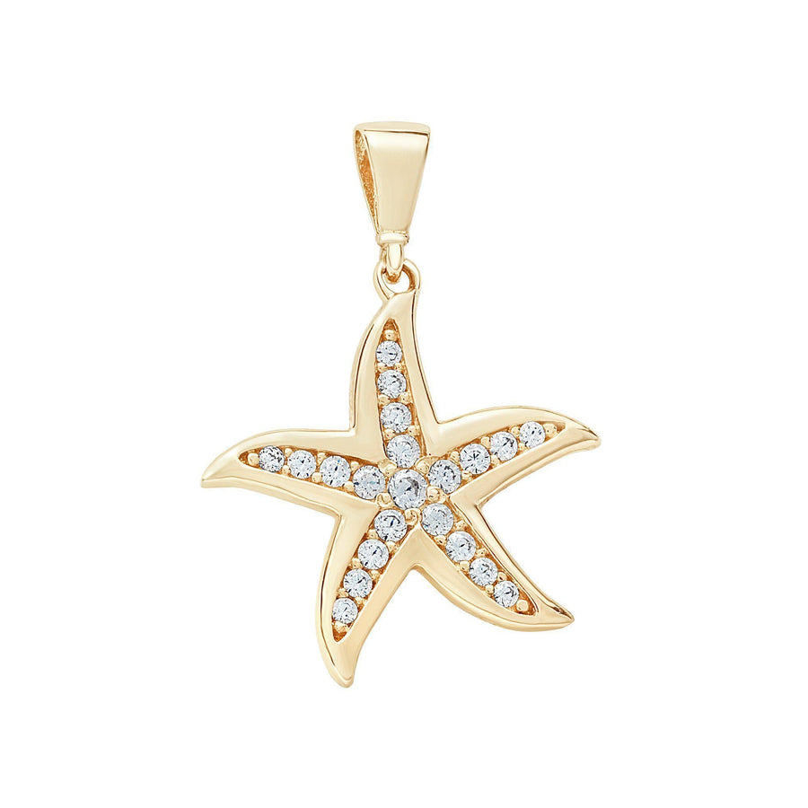 10KT Gold Starfish Pendant 018 Pendant Bijoux Signé Luxo Yellow 