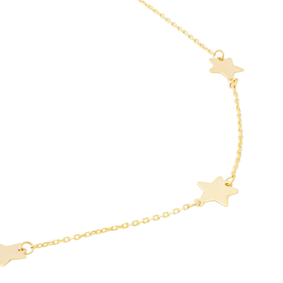 10KT Gold Stars by the Yard Anklet 007 Anklet Bijoux Signé Luxo 