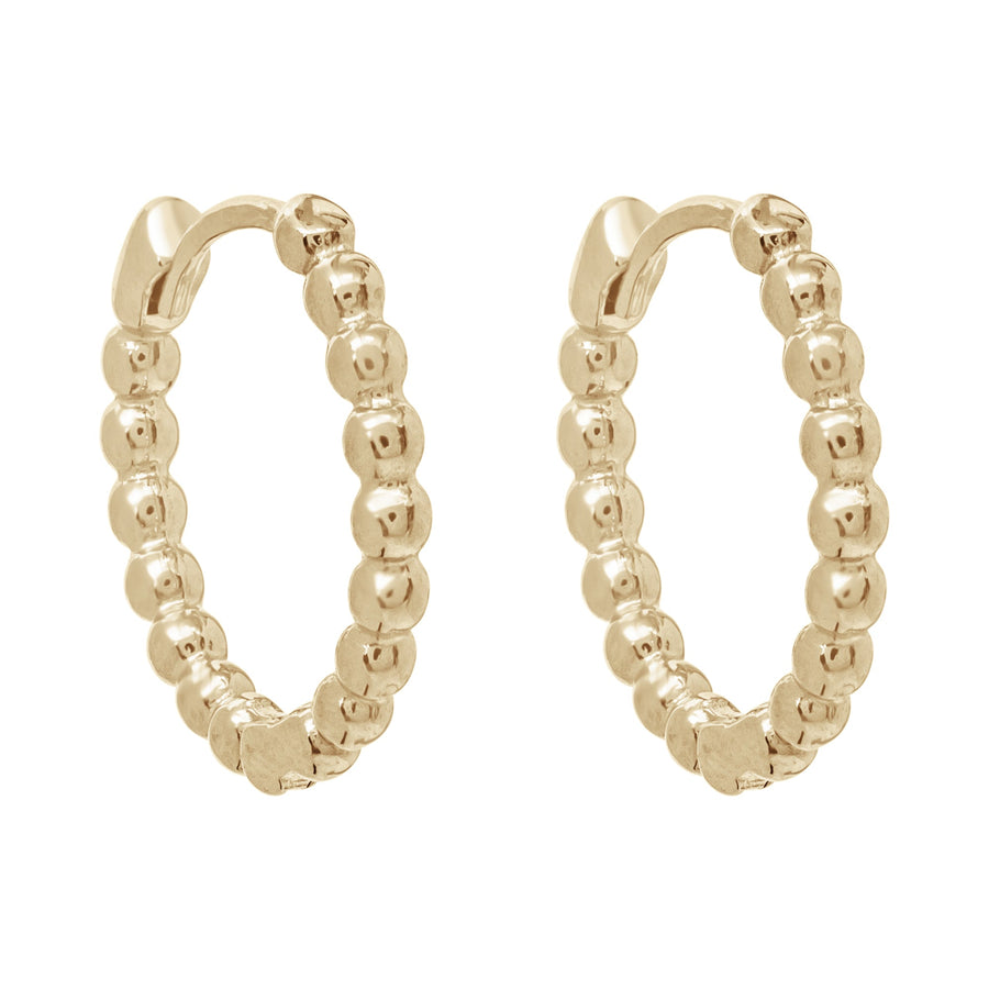 10KT Gold Sunday Huggies 108 Earrings Bijoux Signé Luxo 