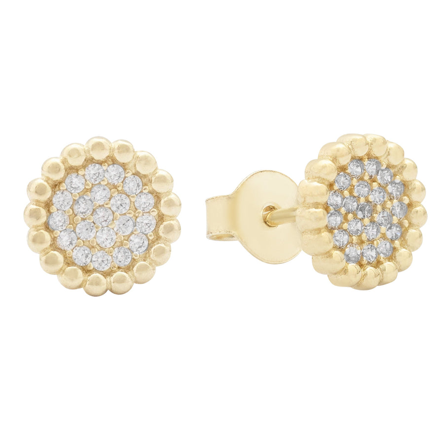 10KT Gold Sunshine Studs 112 Earrings Bijoux Signé Luxo 