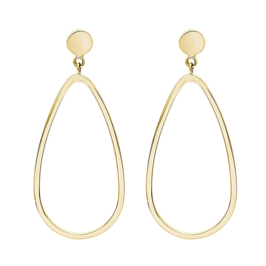 10KT Gold Teardrop Dangling 017 Earrings Bijoux Signé Luxo Yellow 