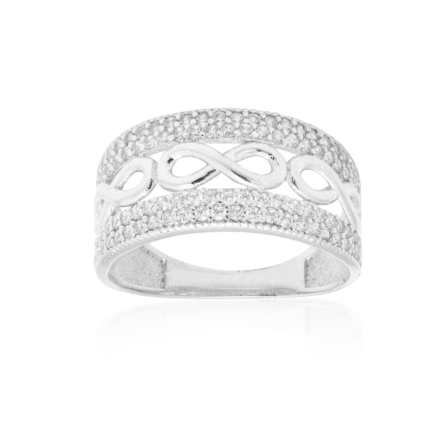 10KT Infinity Cubic Ring 129 Ring Bijoux Signé Luxo 5 White 