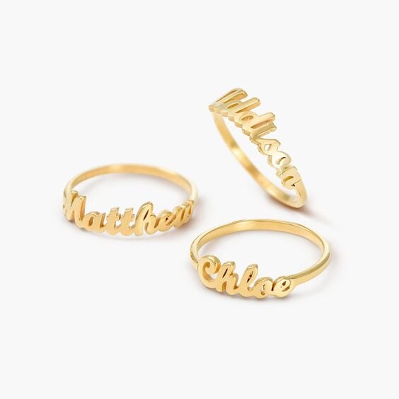 Couple's Script Name Bypass Adjustable Ring in Sterling Silver with 14K  Gold Plate (2 Lines) | Banter