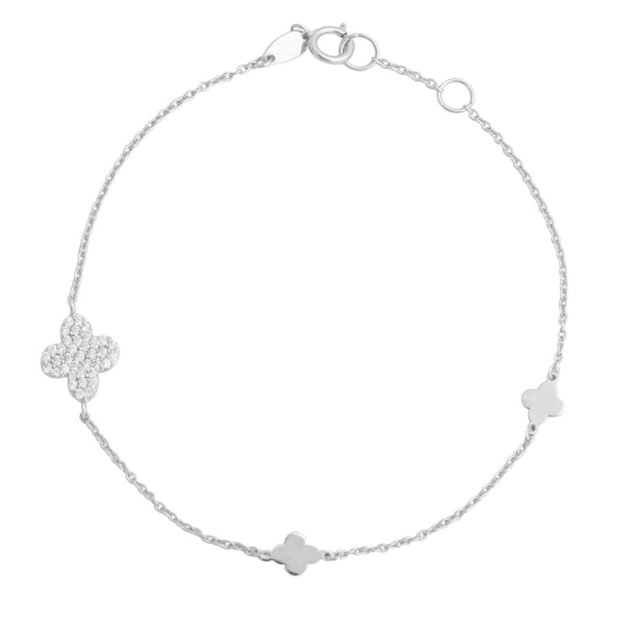14KT Clover Diamond Bracelet Bracelet Bijoux Luxo White 