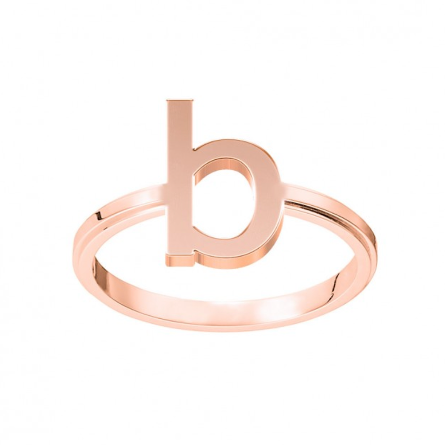 14KT Gold 10KT Gold Lowercase Initial Ring 001 Ring Bijoux Signé Luxo Pink 5 10KT
