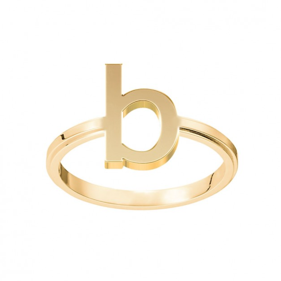 14KT Gold 10KT Gold Lowercase Initial Ring 001 Ring Bijoux Signé Luxo Yellow 5 10KT