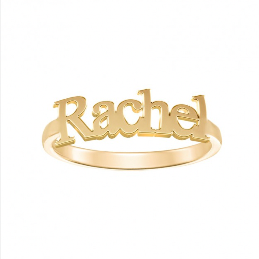 14KT Gold 10KT Gold Personalized Name Ring 005 Ring Bijoux Signé Luxo Yellow 5 10KT