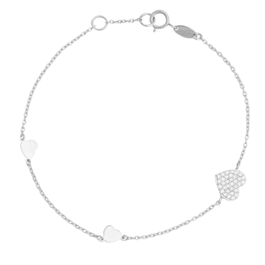 14KT Heart Diamond Bracelet Bracelet Bijoux Luxo White 